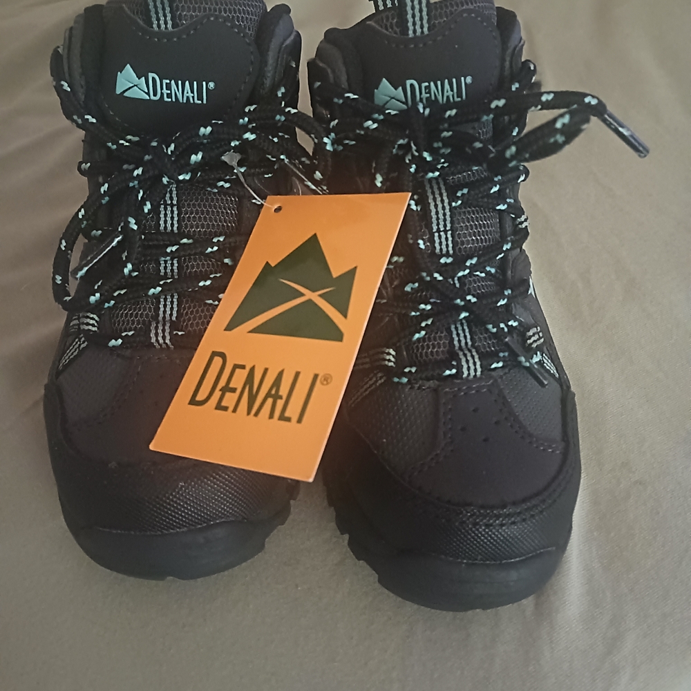 Kids Black and Gray Hiking Boots